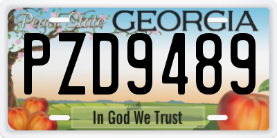 GA license plate PZD9489