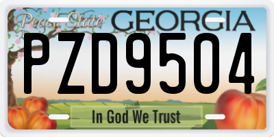 GA license plate PZD9504