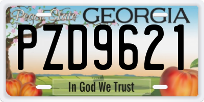 GA license plate PZD9621