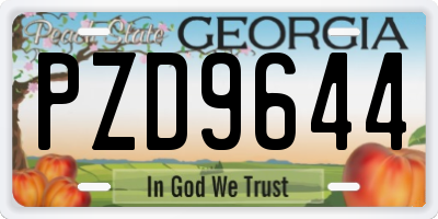 GA license plate PZD9644