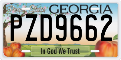 GA license plate PZD9662