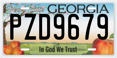 GA license plate PZD9679