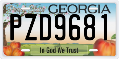 GA license plate PZD9681