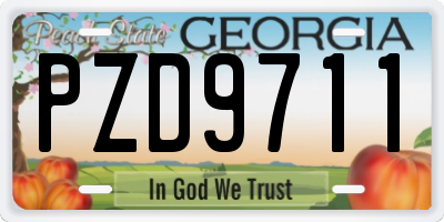 GA license plate PZD9711