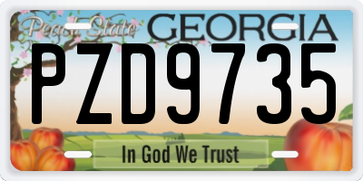 GA license plate PZD9735