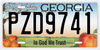 GA license plate PZD9741