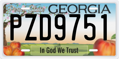 GA license plate PZD9751