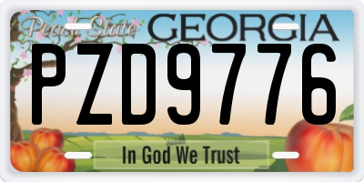 GA license plate PZD9776