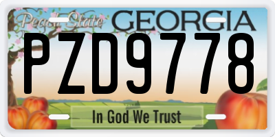 GA license plate PZD9778