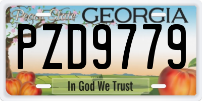 GA license plate PZD9779