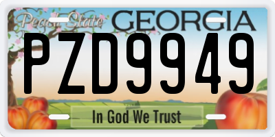 GA license plate PZD9949