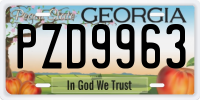 GA license plate PZD9963