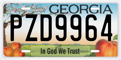 GA license plate PZD9964
