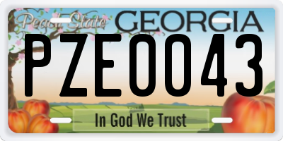 GA license plate PZE0043
