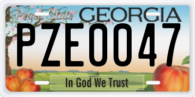 GA license plate PZE0047