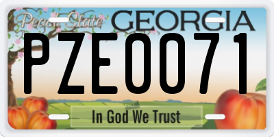 GA license plate PZE0071