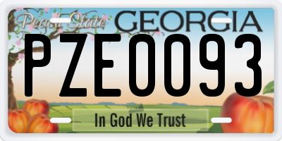 GA license plate PZE0093