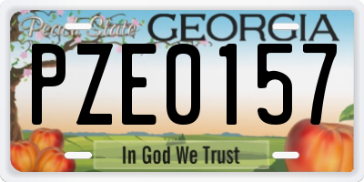 GA license plate PZE0157