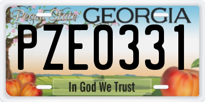 GA license plate PZE0331