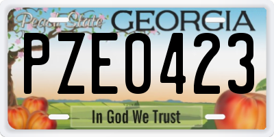 GA license plate PZE0423