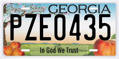 GA license plate PZE0435