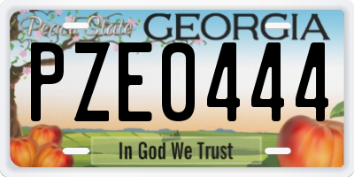 GA license plate PZE0444