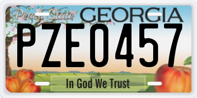 GA license plate PZE0457
