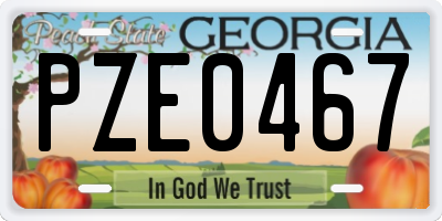 GA license plate PZE0467