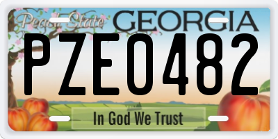 GA license plate PZE0482