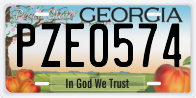 GA license plate PZE0574