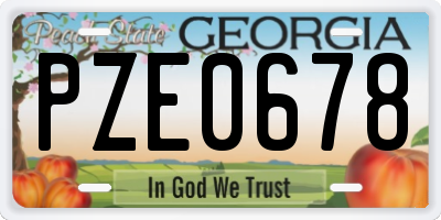 GA license plate PZE0678