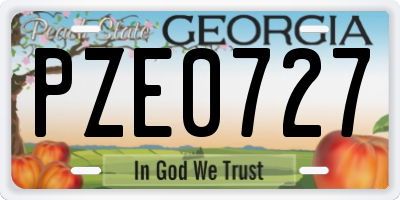GA license plate PZE0727