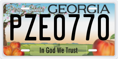 GA license plate PZE0770