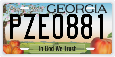 GA license plate PZE0881