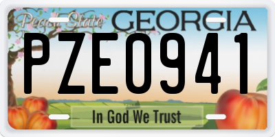 GA license plate PZE0941