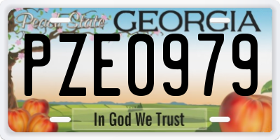 GA license plate PZE0979