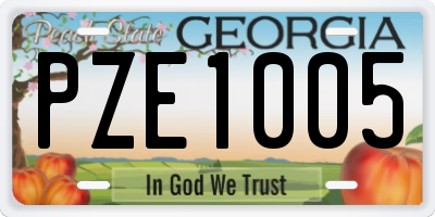 GA license plate PZE1005