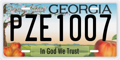 GA license plate PZE1007