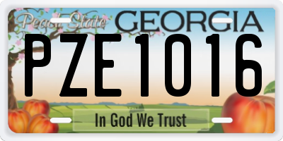 GA license plate PZE1016