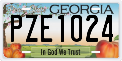 GA license plate PZE1024