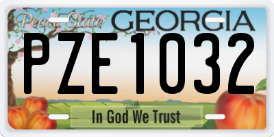 GA license plate PZE1032