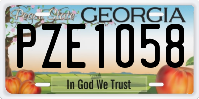 GA license plate PZE1058