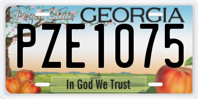GA license plate PZE1075