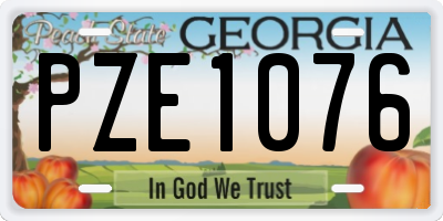 GA license plate PZE1076