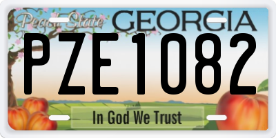GA license plate PZE1082
