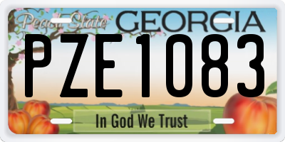 GA license plate PZE1083