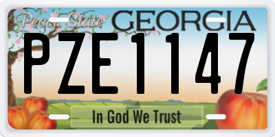 GA license plate PZE1147