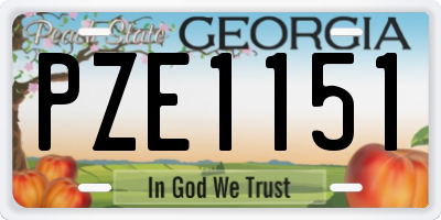 GA license plate PZE1151