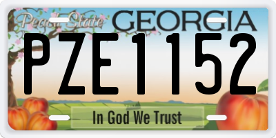 GA license plate PZE1152