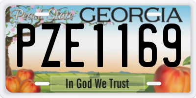 GA license plate PZE1169